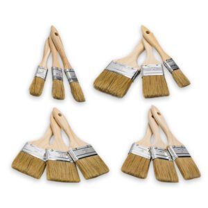 Natural Bristle Double Thick Chip Brushes (3 pack)